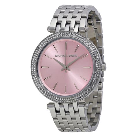 silver and pink michael kors watch|Michael Kors small gold watch.